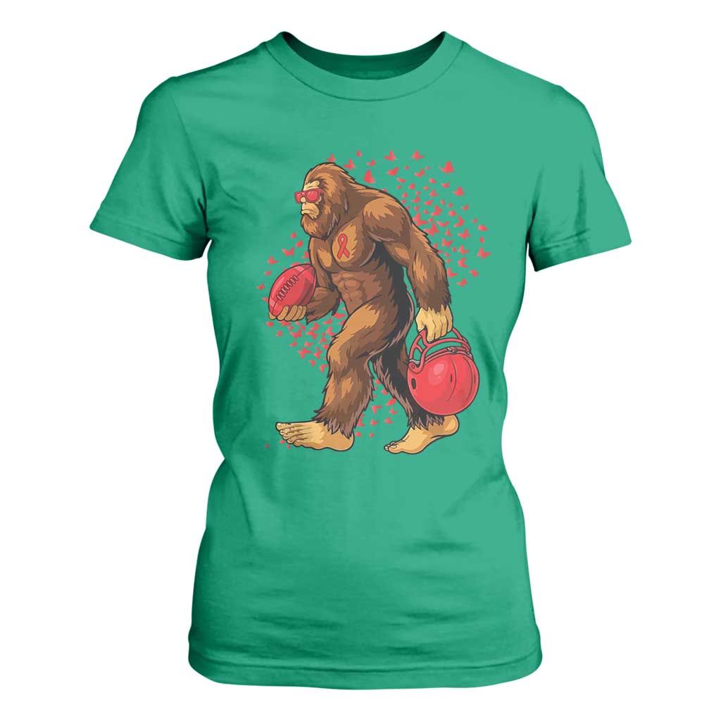 Funny Bigfoot Football T Shirt For Women Support HIV Support Gift