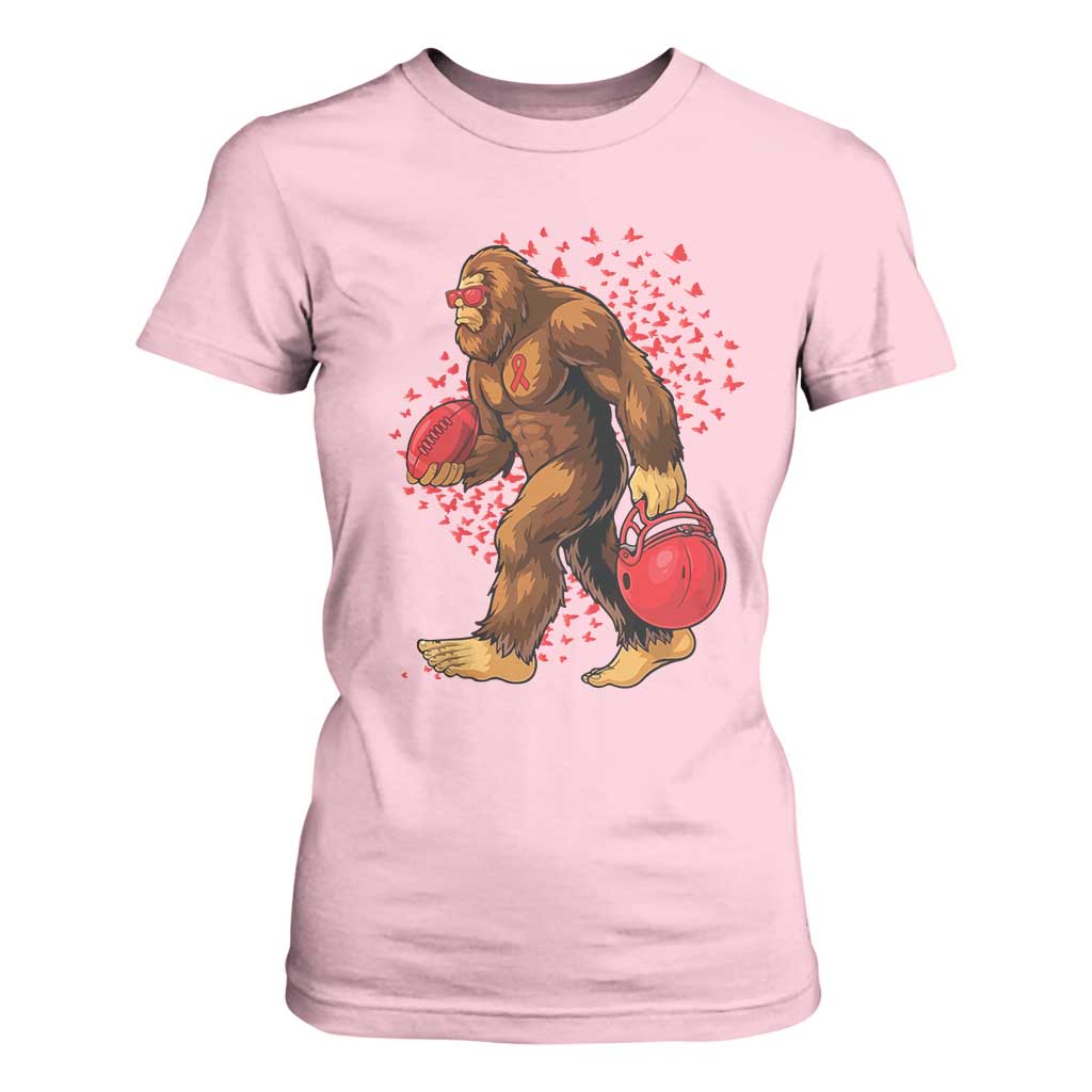 Funny Bigfoot Football T Shirt For Women Support HIV Support Gift