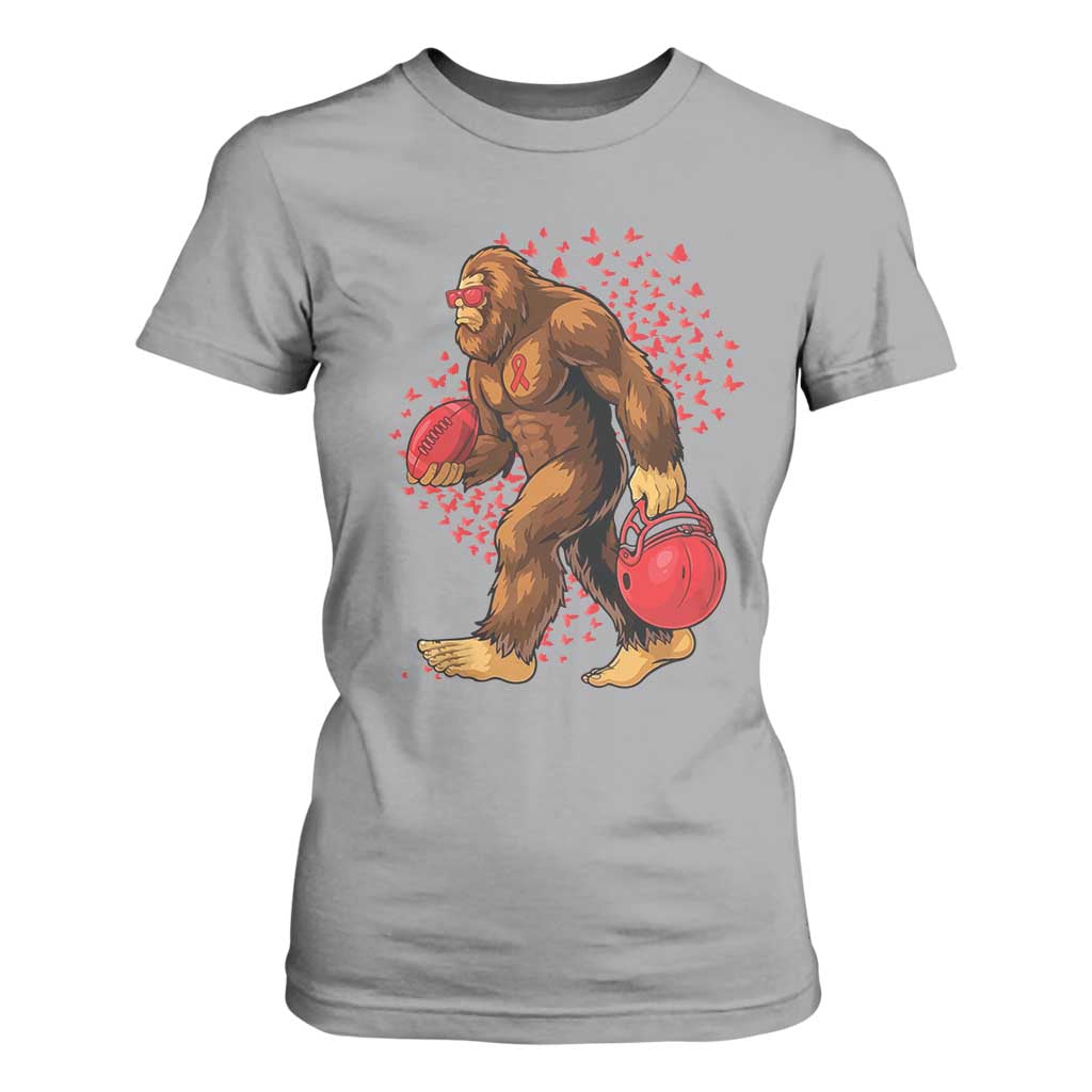 Funny Bigfoot Football T Shirt For Women Support HIV Support Gift
