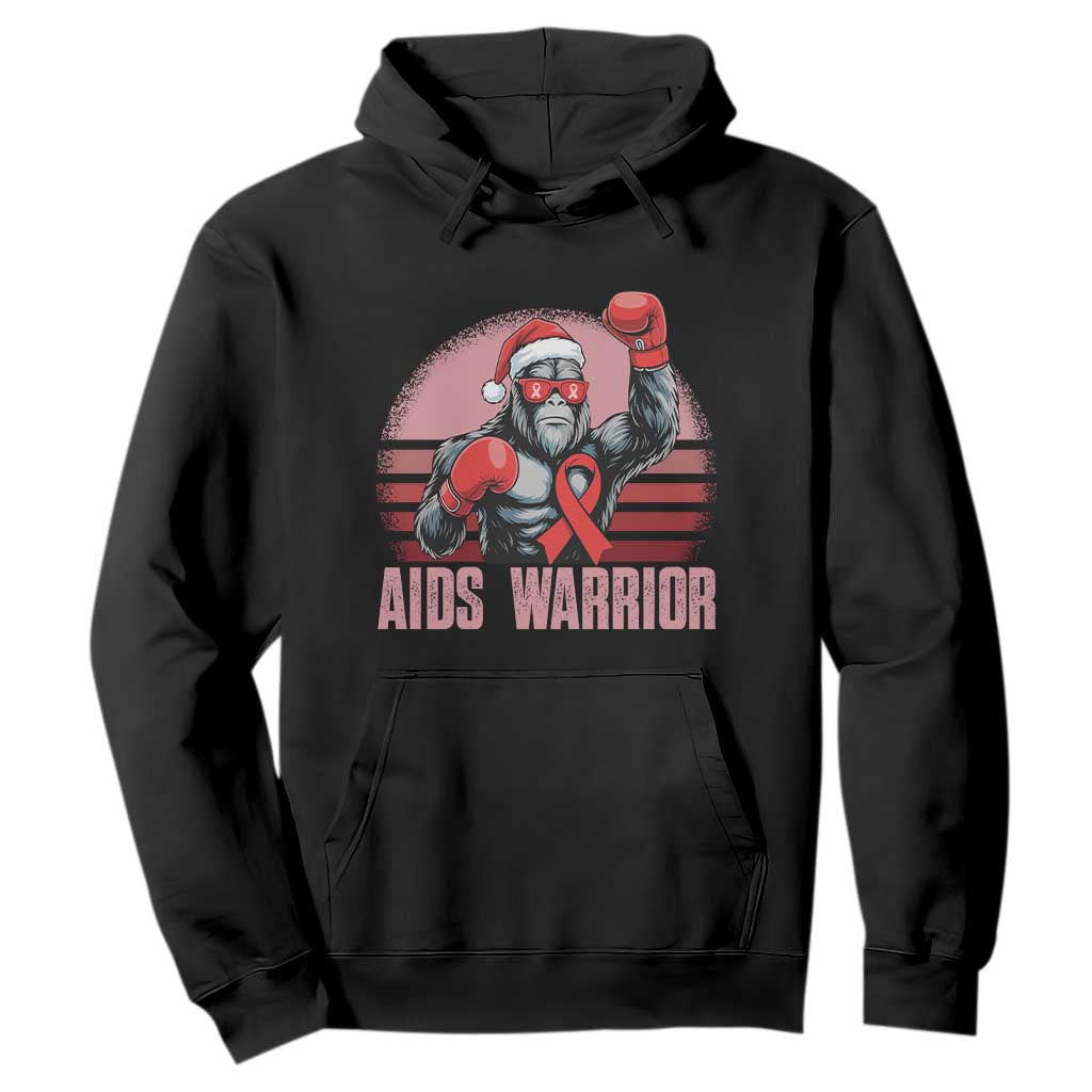 Christmas Santa Bigfoot HIV Support Hoodie Retro Vintage Style Gift