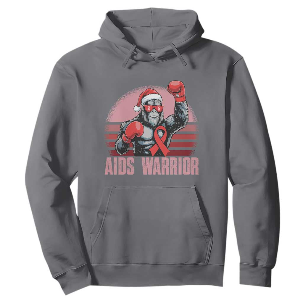Christmas Santa Bigfoot HIV Support Hoodie Retro Vintage Style Gift