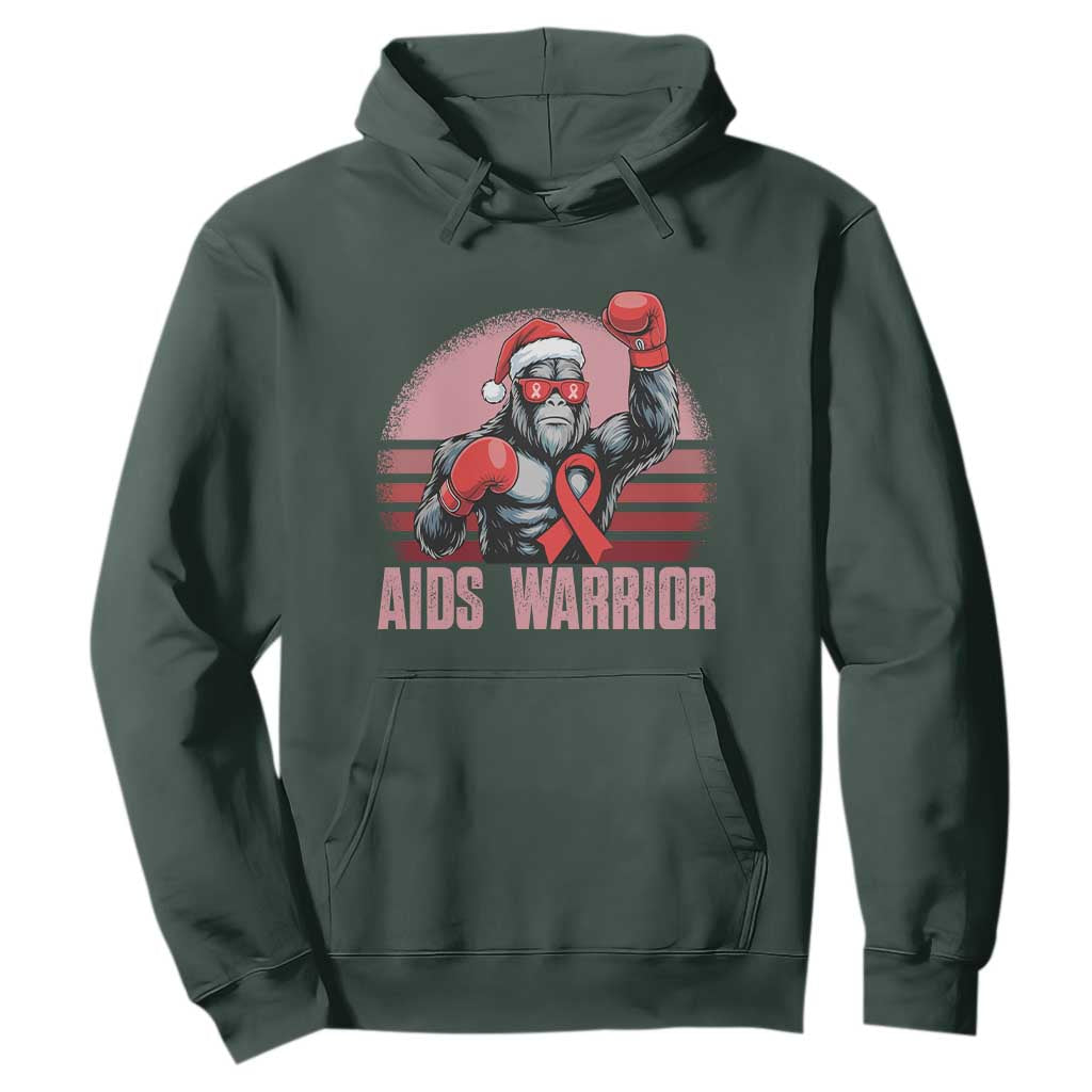 Christmas Santa Bigfoot HIV Support Hoodie Retro Vintage Style Gift