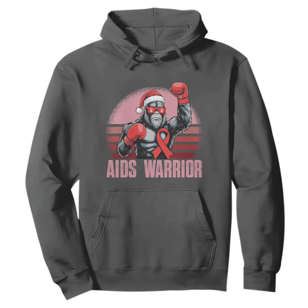 Christmas Santa Bigfoot HIV Support Hoodie Retro Vintage Style Gift