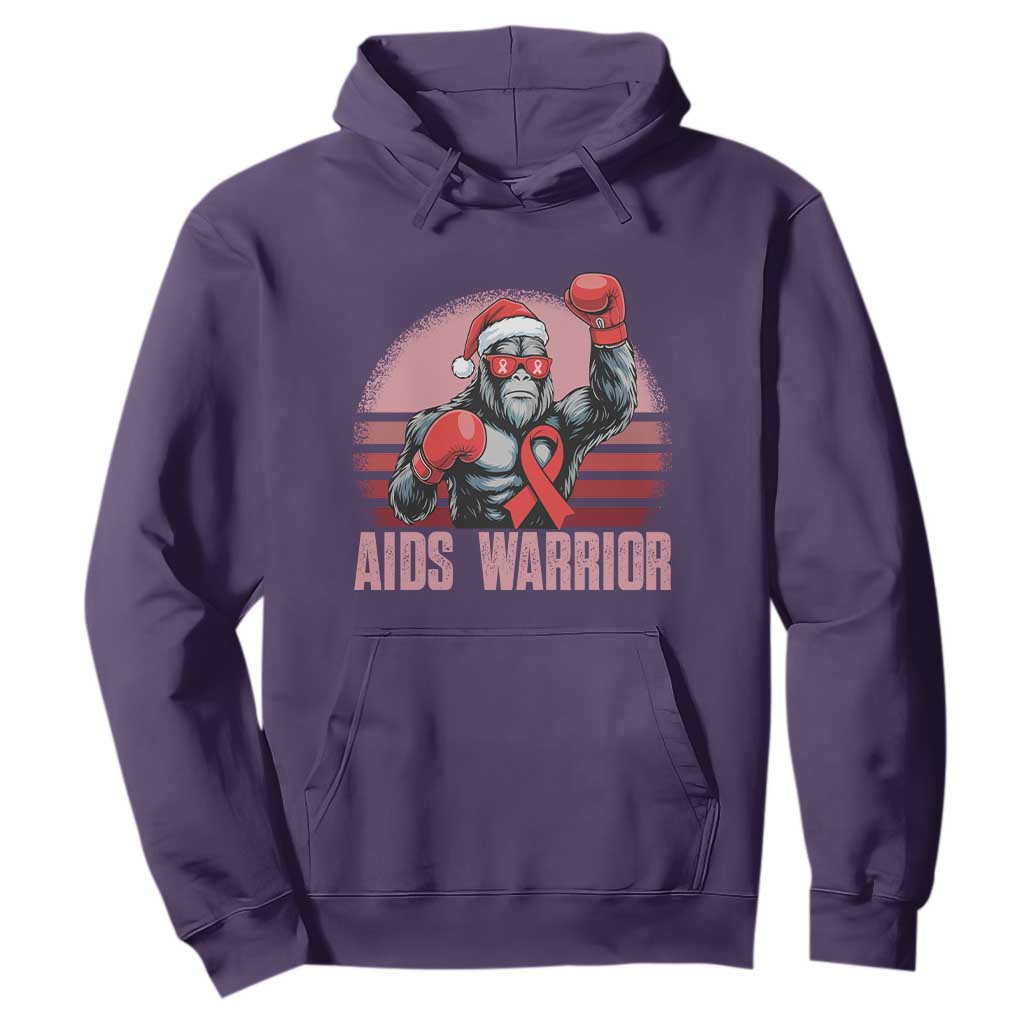 Christmas Santa Bigfoot HIV Support Hoodie Retro Vintage Style Gift