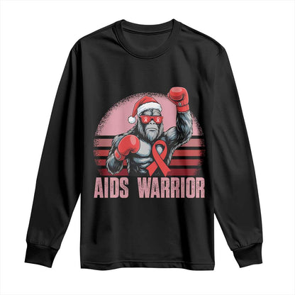 Christmas Santa Bigfoot HIV Support Long Sleeve Shirt Retro Vintage Style Gift