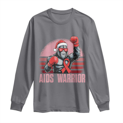 Christmas Santa Bigfoot HIV Support Long Sleeve Shirt Retro Vintage Style Gift