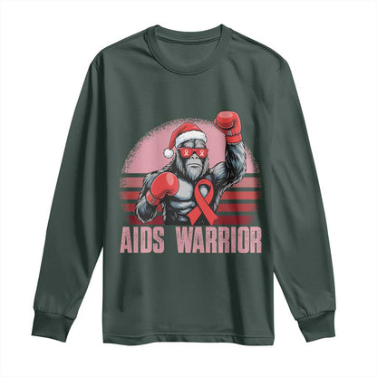 Christmas Santa Bigfoot HIV Support Long Sleeve Shirt Retro Vintage Style Gift