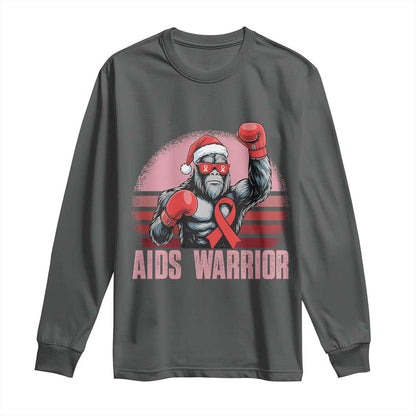 Christmas Santa Bigfoot HIV Support Long Sleeve Shirt Retro Vintage Style Gift