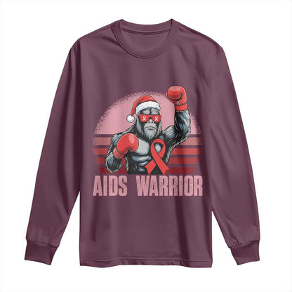 Christmas Santa Bigfoot HIV Support Long Sleeve Shirt Retro Vintage Style Gift