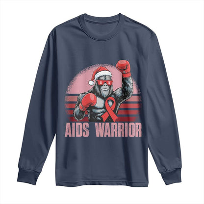 Christmas Santa Bigfoot HIV Support Long Sleeve Shirt Retro Vintage Style Gift