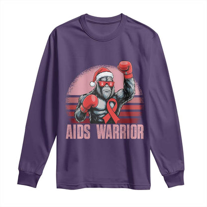 Christmas Santa Bigfoot HIV Support Long Sleeve Shirt Retro Vintage Style Gift