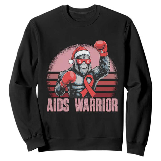 Christmas Santa Bigfoot HIV Support Sweatshirt Retro Vintage Style Gift