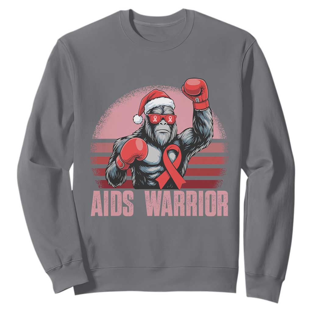 Christmas Santa Bigfoot HIV Support Sweatshirt Retro Vintage Style Gift