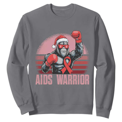 Christmas Santa Bigfoot HIV Support Sweatshirt Retro Vintage Style Gift