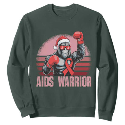 Christmas Santa Bigfoot HIV Support Sweatshirt Retro Vintage Style Gift