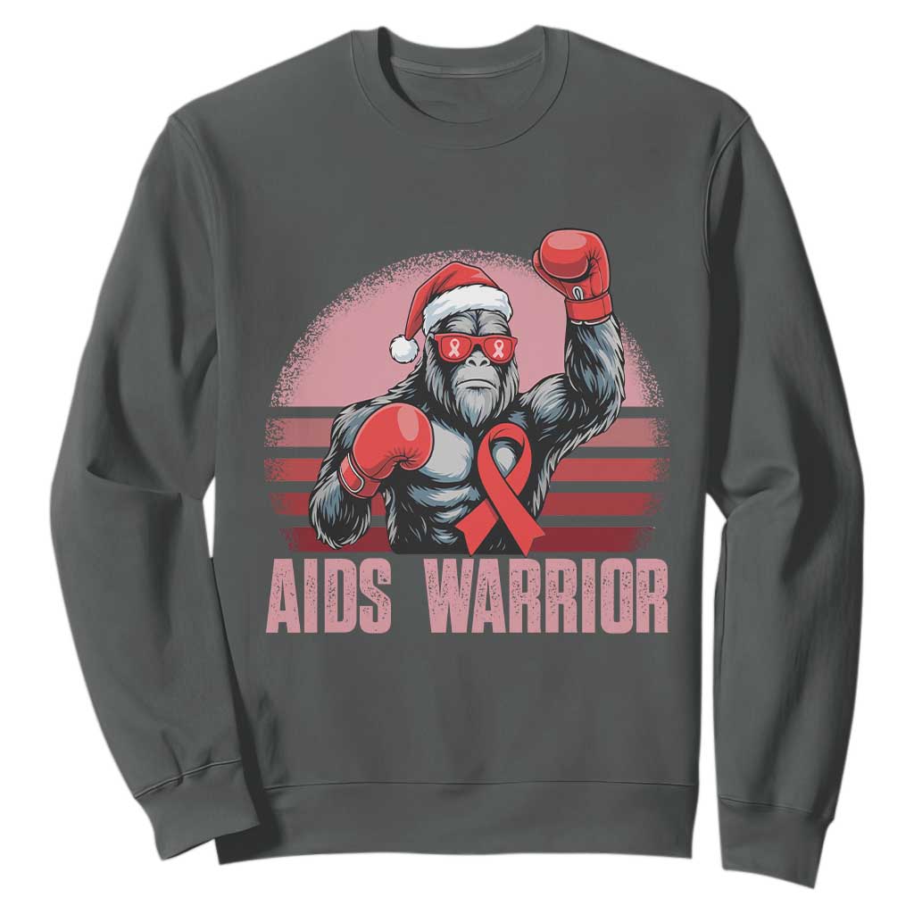 Christmas Santa Bigfoot HIV Support Sweatshirt Retro Vintage Style Gift