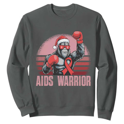 Christmas Santa Bigfoot HIV Support Sweatshirt Retro Vintage Style Gift