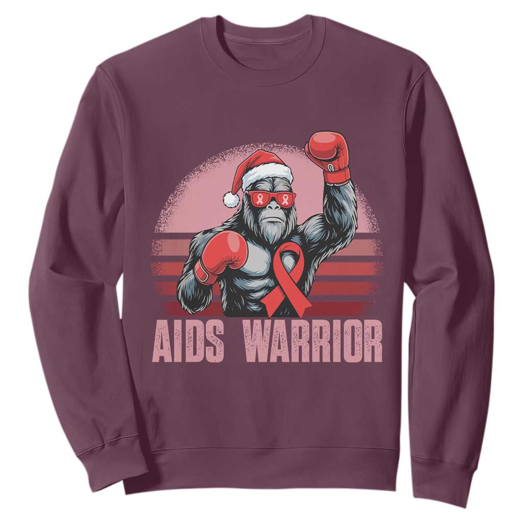 Christmas Santa Bigfoot HIV Support Sweatshirt Retro Vintage Style Gift