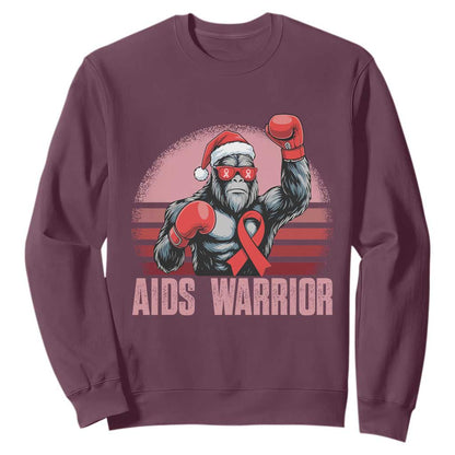 Christmas Santa Bigfoot HIV Support Sweatshirt Retro Vintage Style Gift