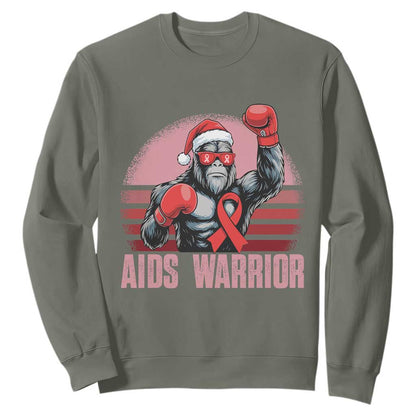 Christmas Santa Bigfoot HIV Support Sweatshirt Retro Vintage Style Gift