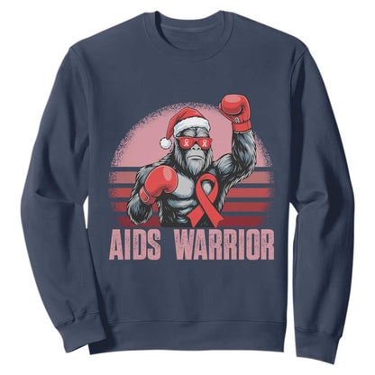 Christmas Santa Bigfoot HIV Support Sweatshirt Retro Vintage Style Gift