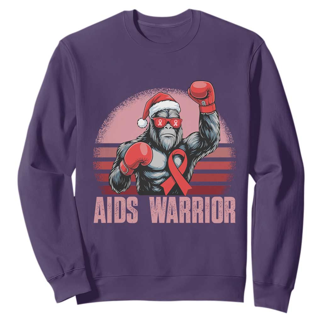 Christmas Santa Bigfoot HIV Support Sweatshirt Retro Vintage Style Gift