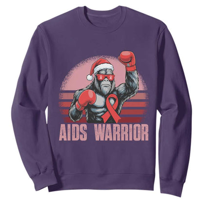 Christmas Santa Bigfoot HIV Support Sweatshirt Retro Vintage Style Gift
