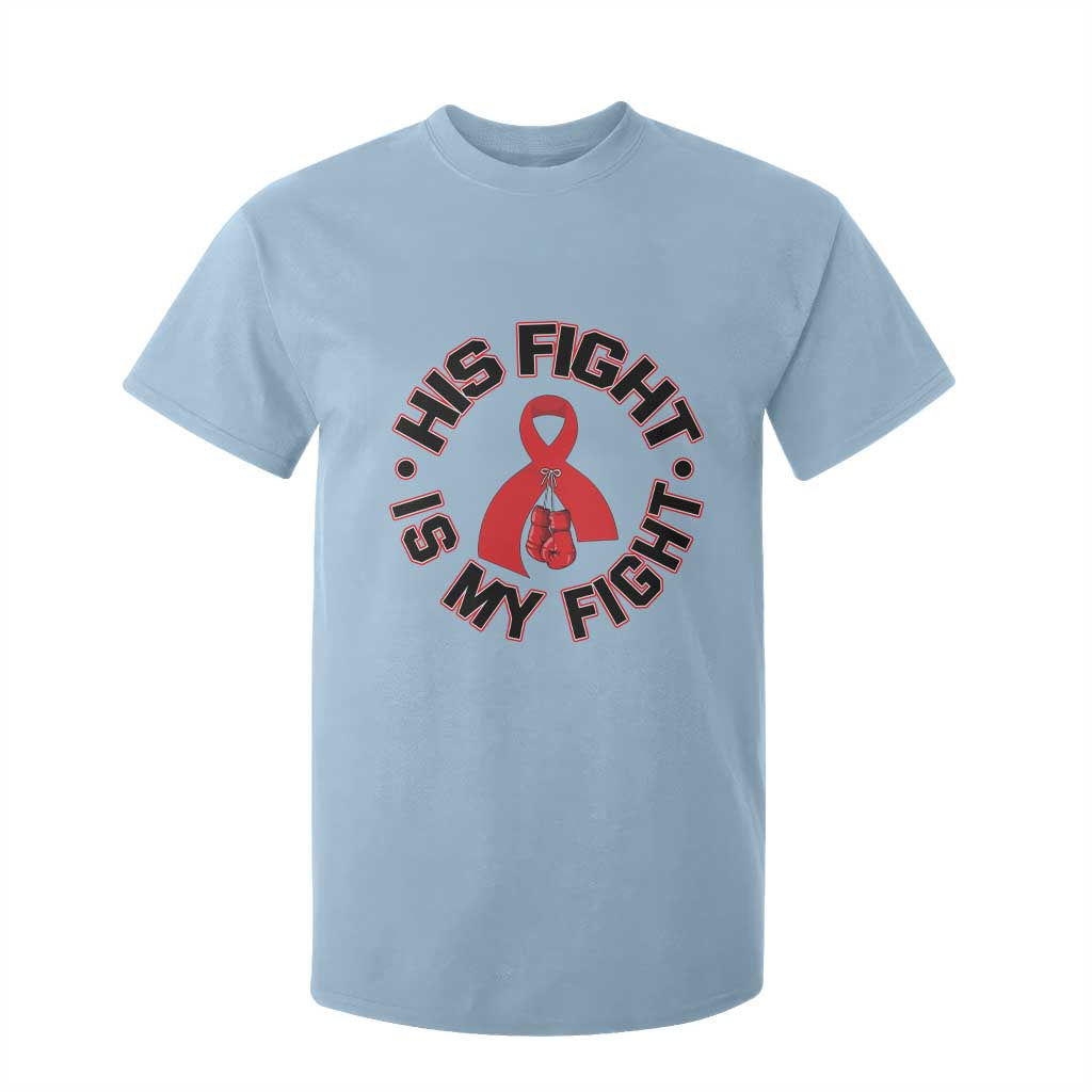 HIV Warrior His Fight My Fight T Shirt For Kid Red Ribbon Boxing Gift