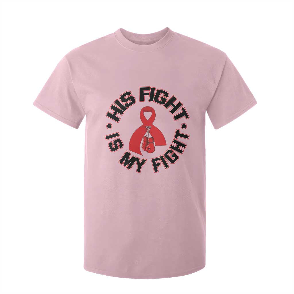 HIV Warrior His Fight My Fight T Shirt For Kid Red Ribbon Boxing Gift