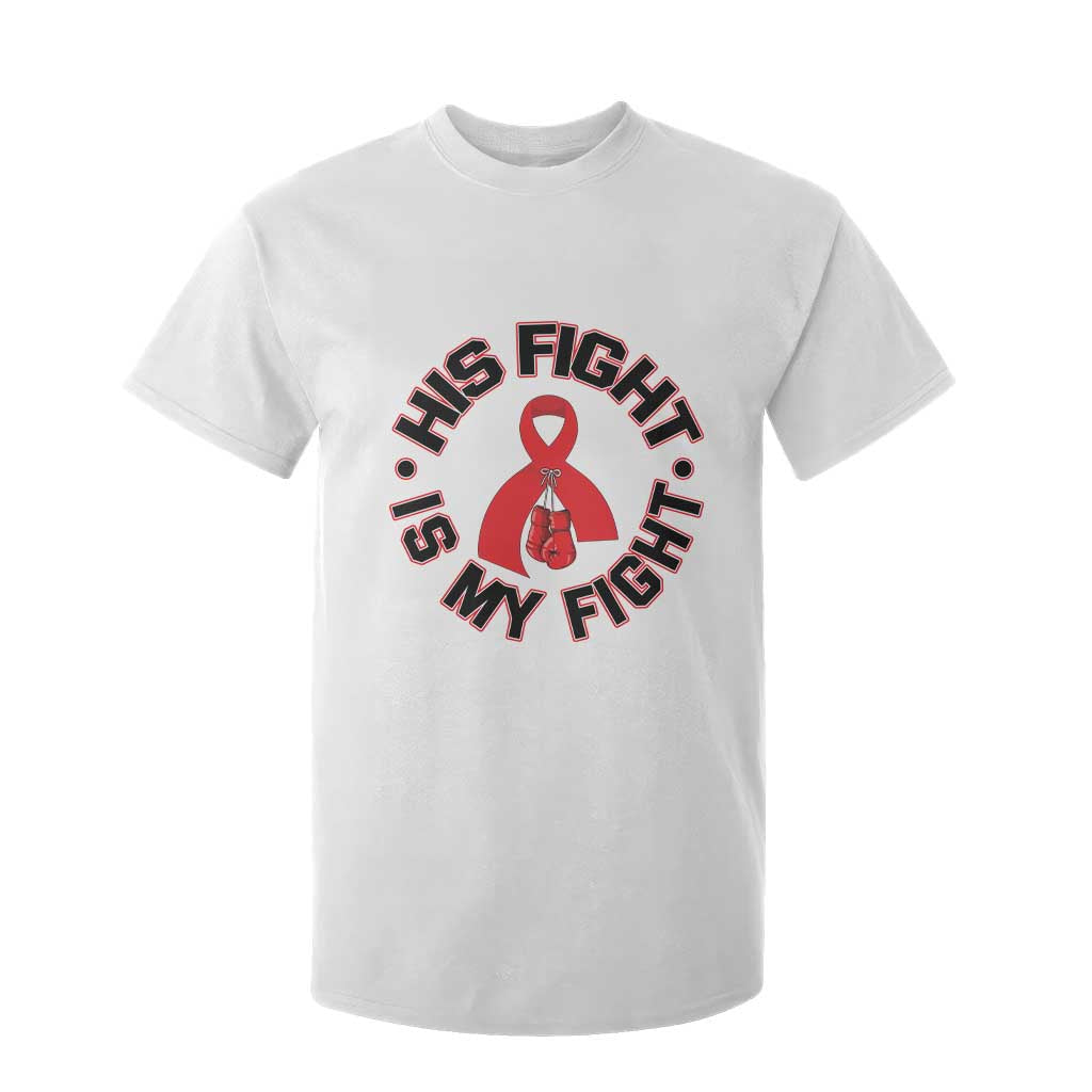 HIV Warrior His Fight My Fight T Shirt For Kid Red Ribbon Boxing Gift