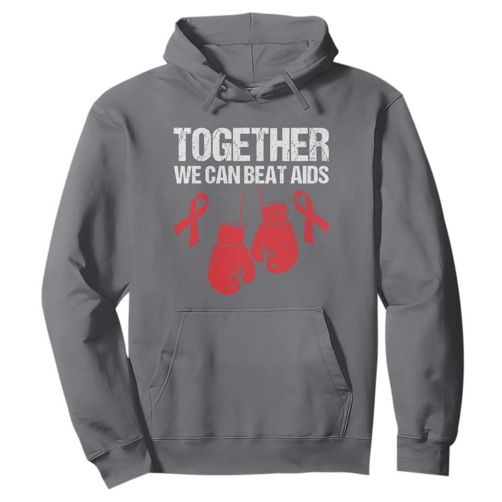 Together We Can Beat AIDS Hoodie Boxing HIV Support Gift