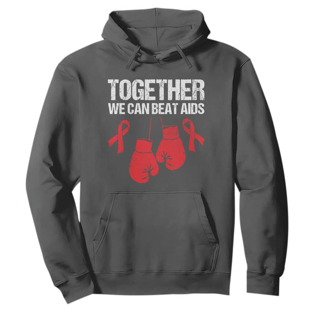 Together We Can Beat AIDS Hoodie Boxing HIV Support Gift