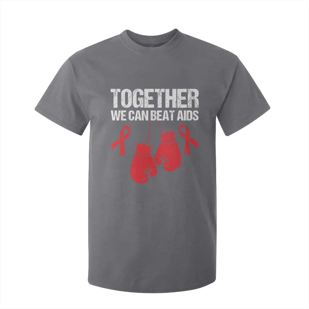 Together We Can Beat AIDS T Shirt For Kid Boxing HIV Support Gift
