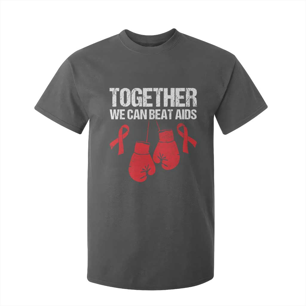 Together We Can Beat AIDS T Shirt For Kid Boxing HIV Support Gift