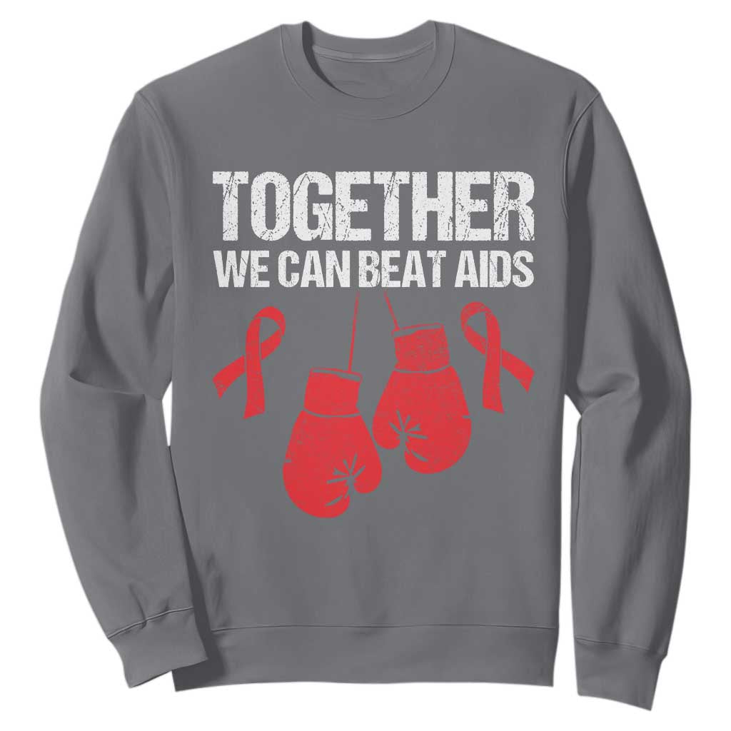 Together We Can Beat AIDS Sweatshirt Boxing HIV Support Gift