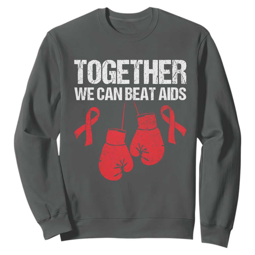 Together We Can Beat AIDS Sweatshirt Boxing HIV Support Gift