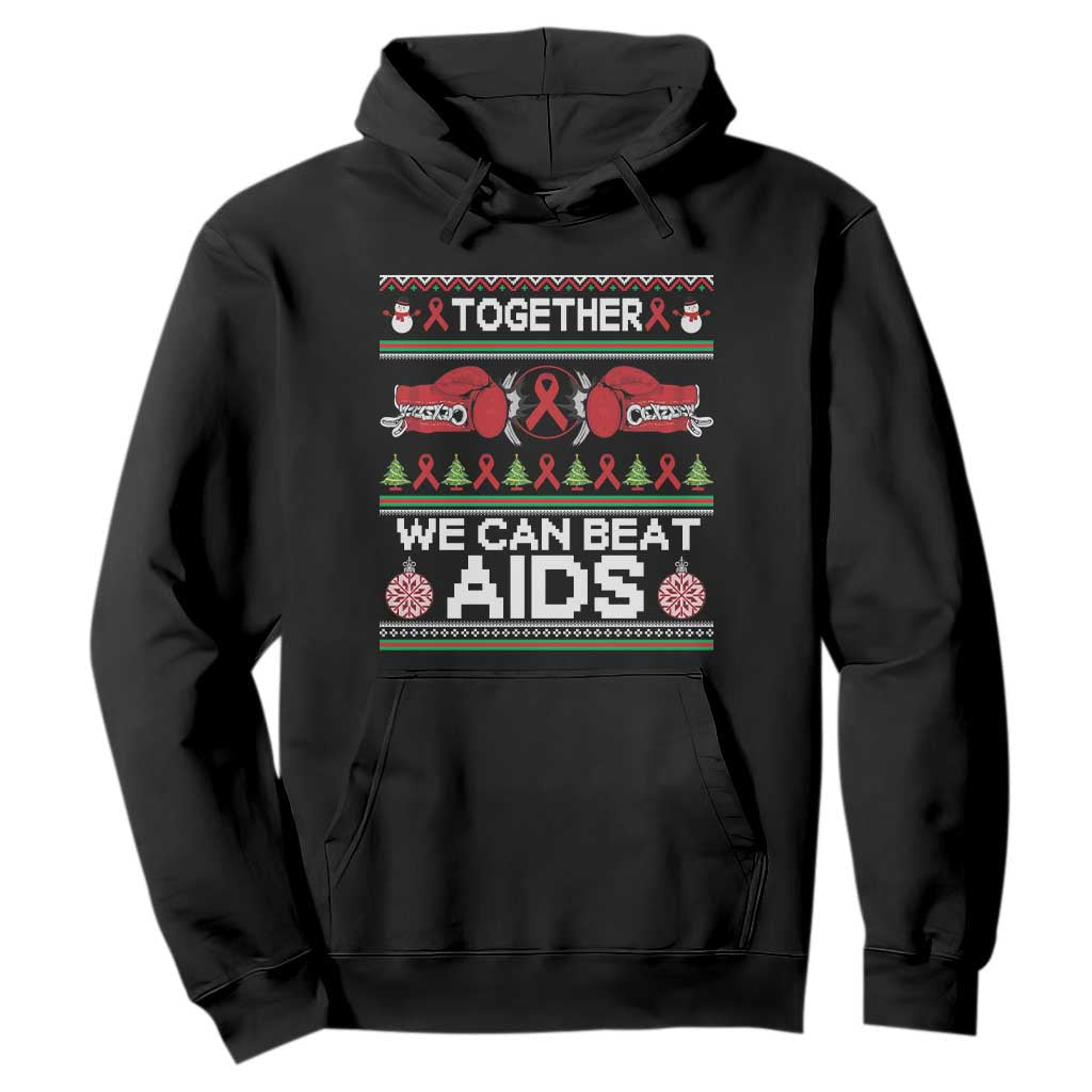 Together We Can Beat AIDS Hoodie HIV Support Boxing Ugly Sweater Gift