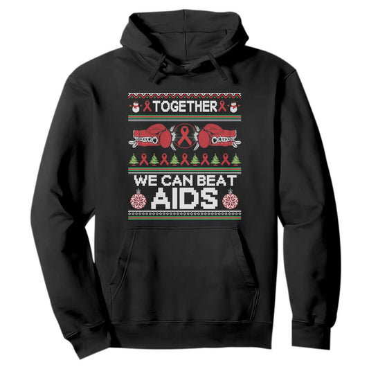 Together We Can Beat AIDS Hoodie HIV Support Boxing Ugly Sweater Gift