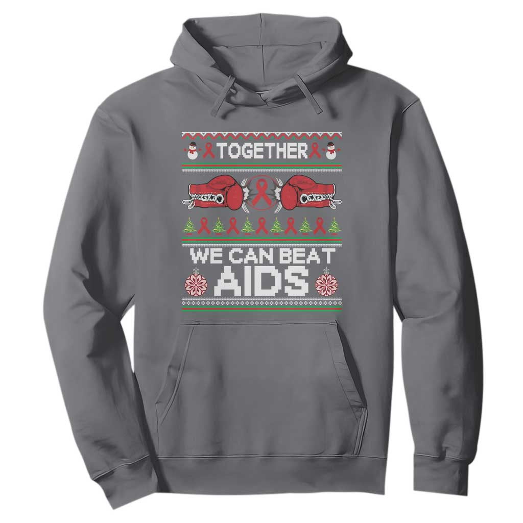 Together We Can Beat AIDS Hoodie HIV Support Boxing Ugly Sweater Gift