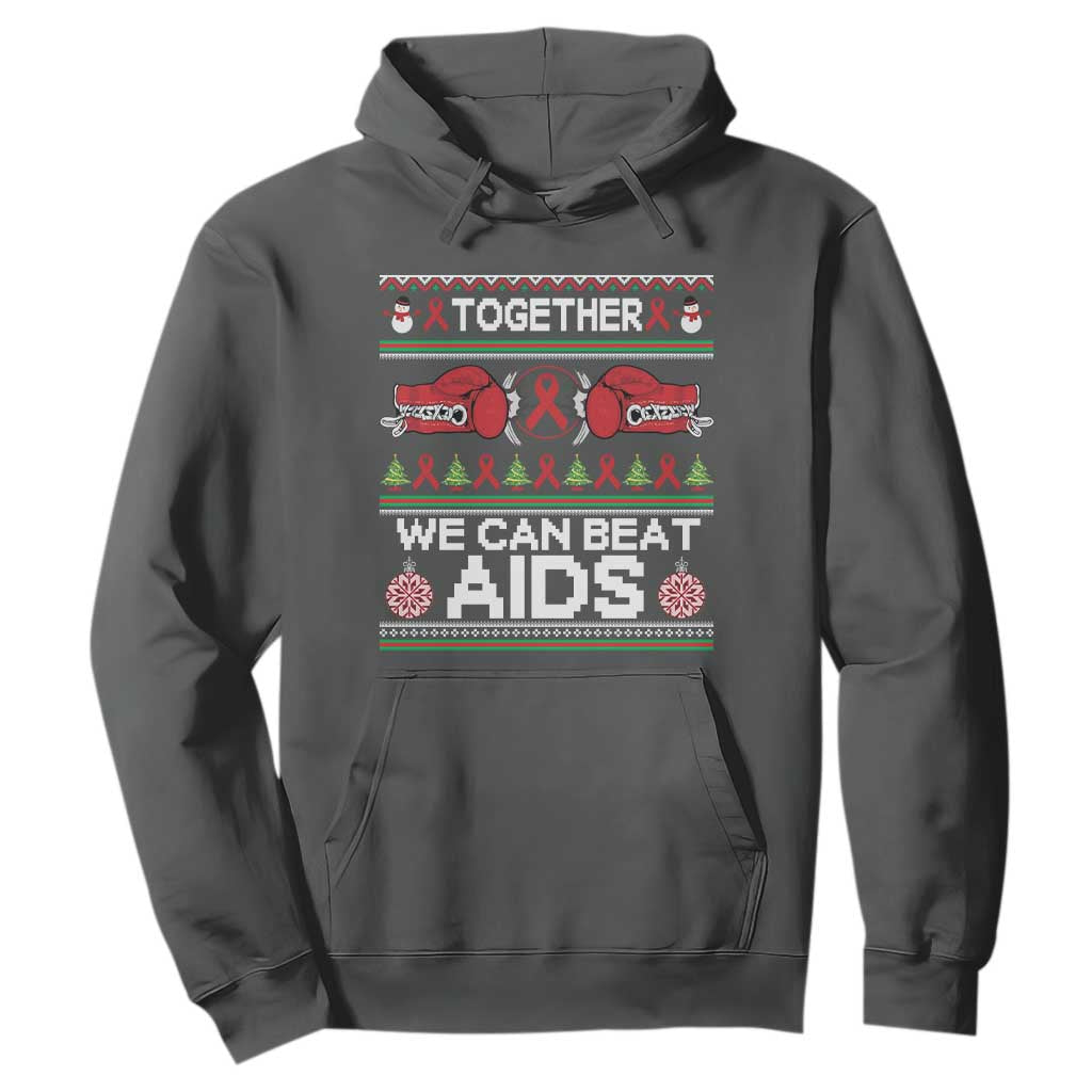 Together We Can Beat AIDS Hoodie HIV Support Boxing Ugly Sweater Gift