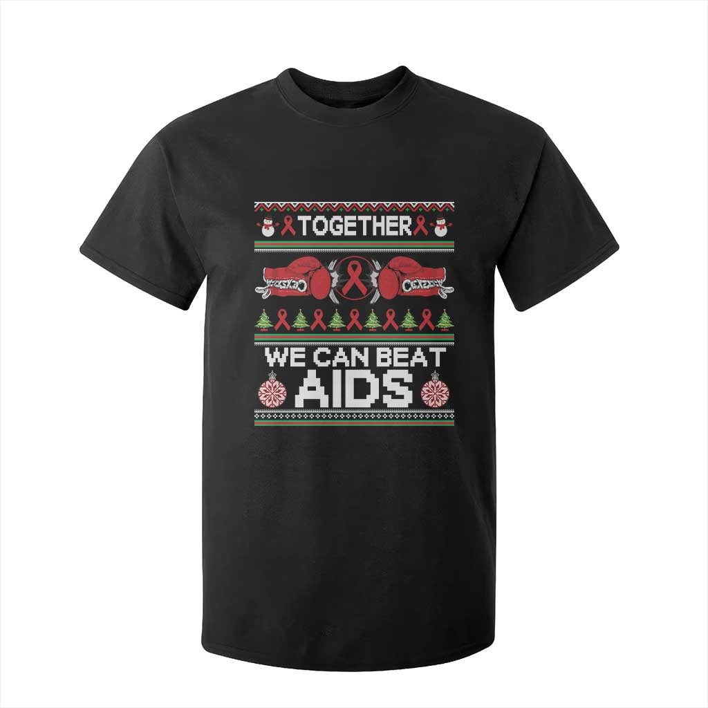 Together We Can Beat AIDS T Shirt For Kid HIV Support Boxing Ugly Sweater Gift