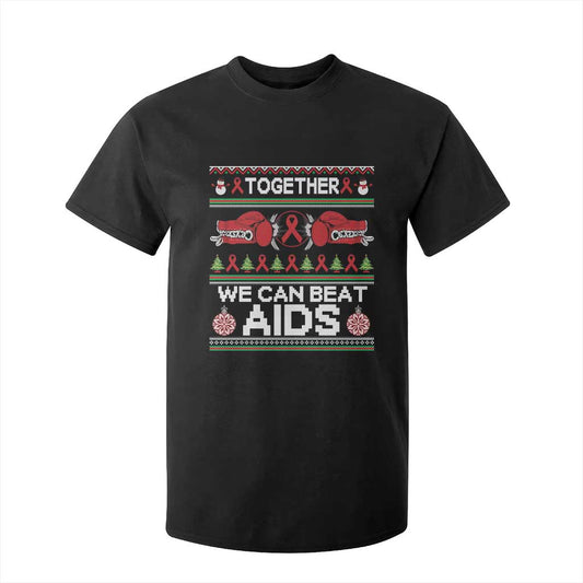 Together We Can Beat AIDS T Shirt For Kid HIV Support Boxing Ugly Sweater Gift
