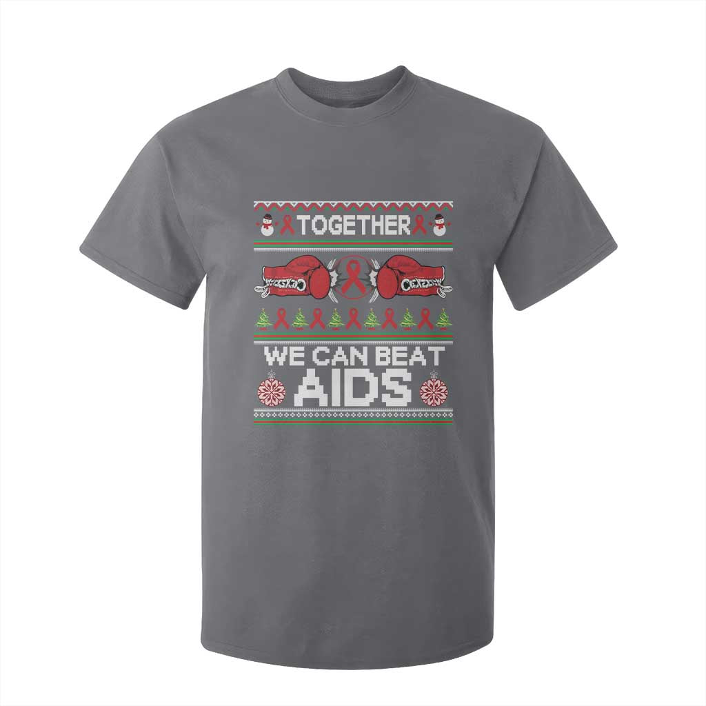 Together We Can Beat AIDS T Shirt For Kid HIV Support Boxing Ugly Sweater Gift