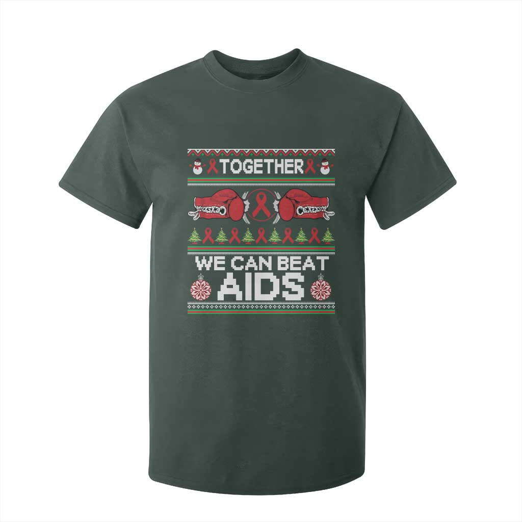 Together We Can Beat AIDS T Shirt For Kid HIV Support Boxing Ugly Sweater Gift