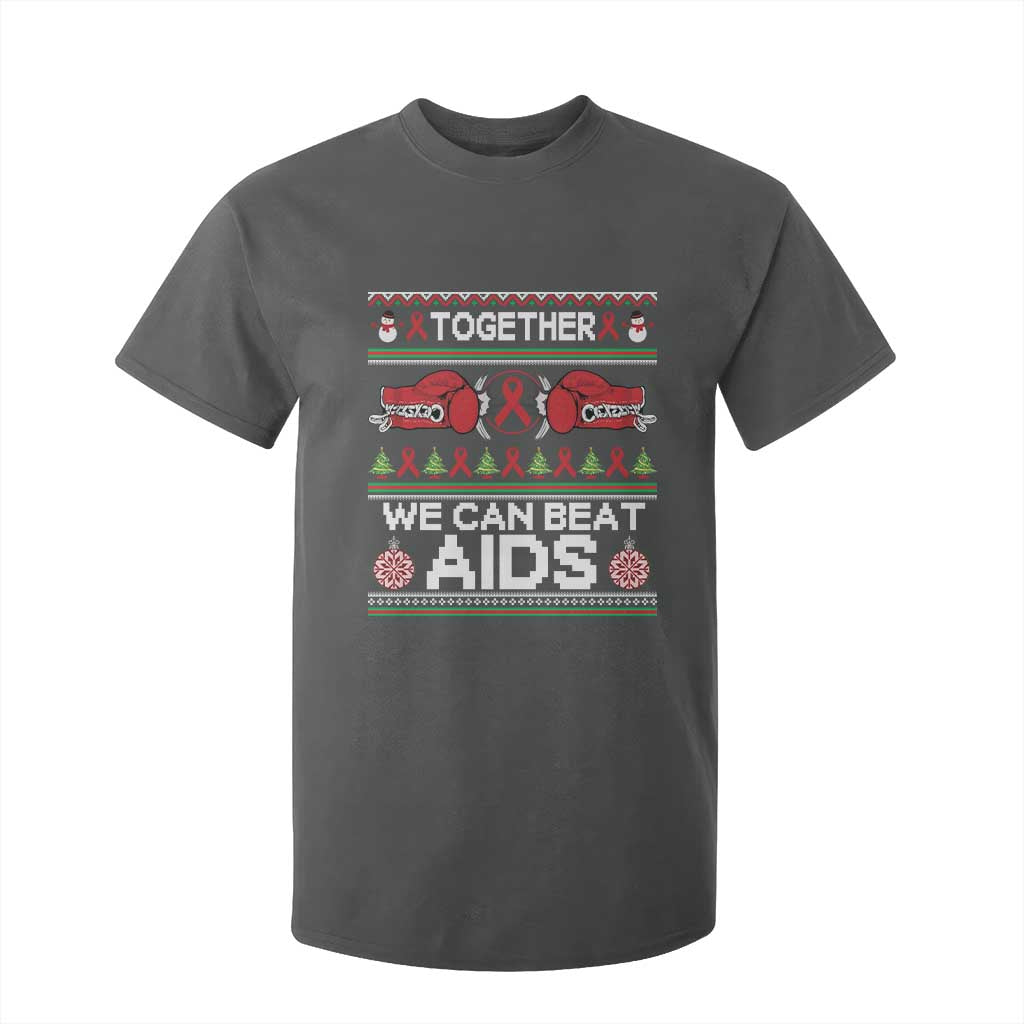 Together We Can Beat AIDS T Shirt For Kid HIV Support Boxing Ugly Sweater Gift
