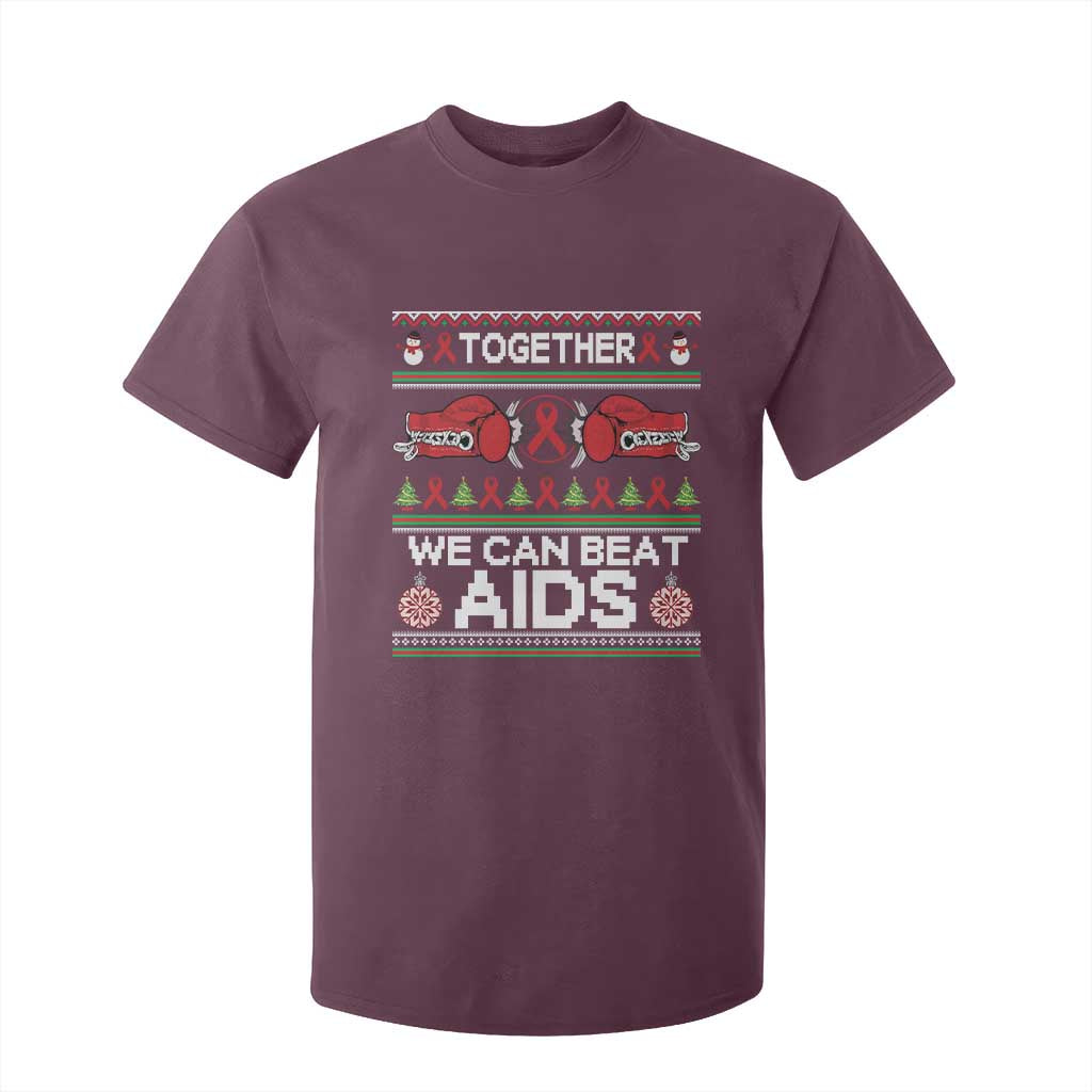 Together We Can Beat AIDS T Shirt For Kid HIV Support Boxing Ugly Sweater Gift