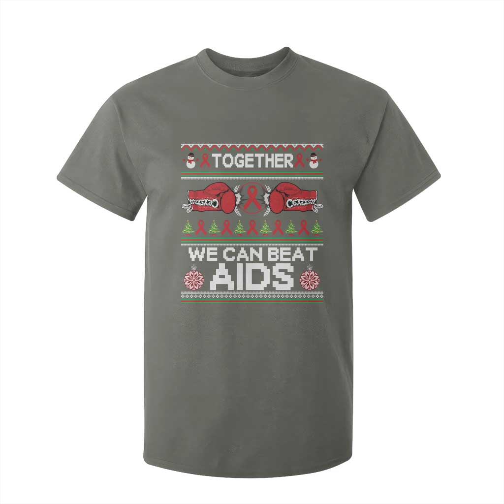 Together We Can Beat AIDS T Shirt For Kid HIV Support Boxing Ugly Sweater Gift