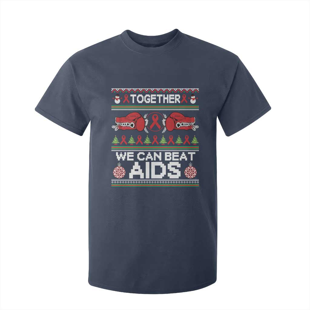 Together We Can Beat AIDS T Shirt For Kid HIV Support Boxing Ugly Sweater Gift