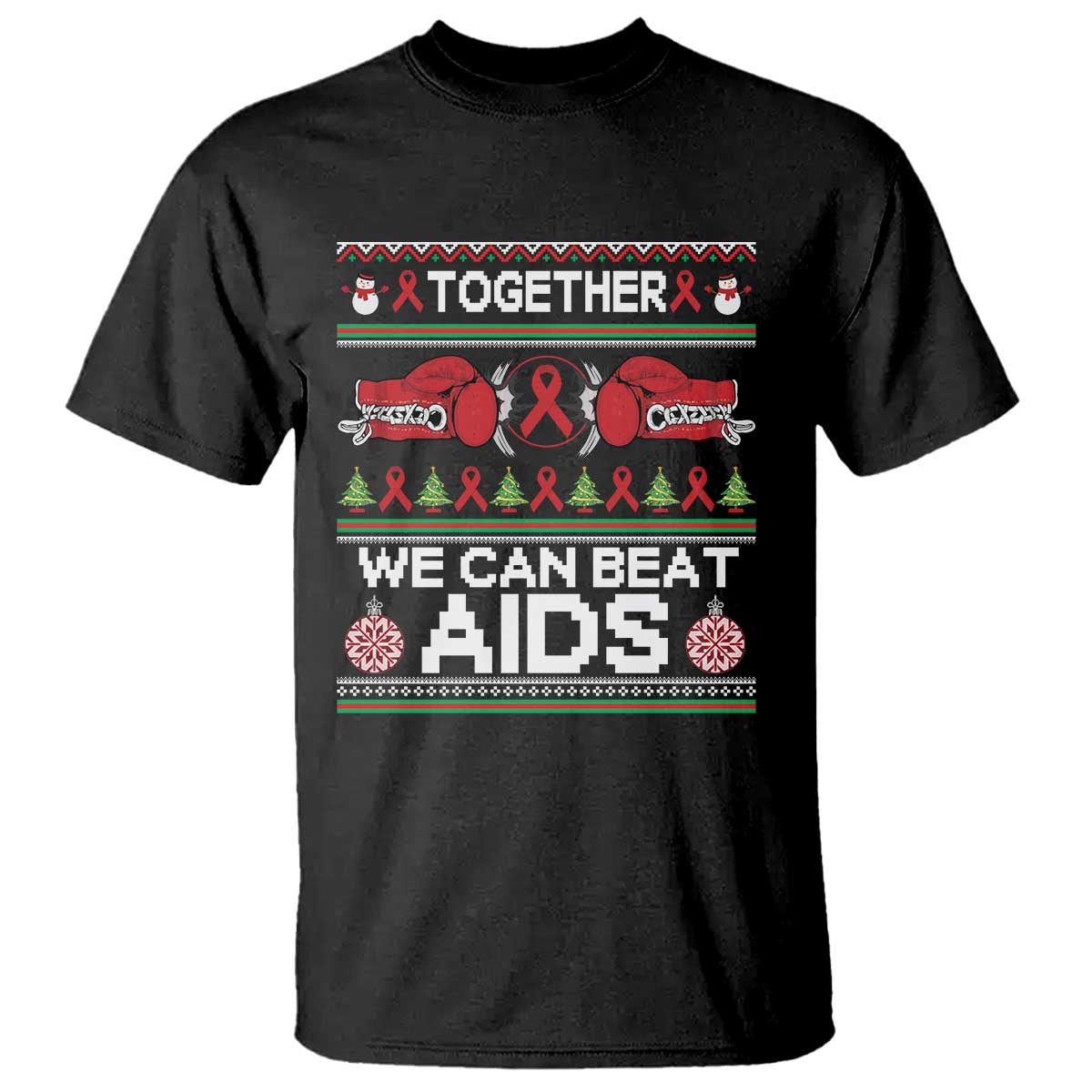 Together We Can Beat AIDS T Shirt HIV Support Boxing Ugly Sweater Gift