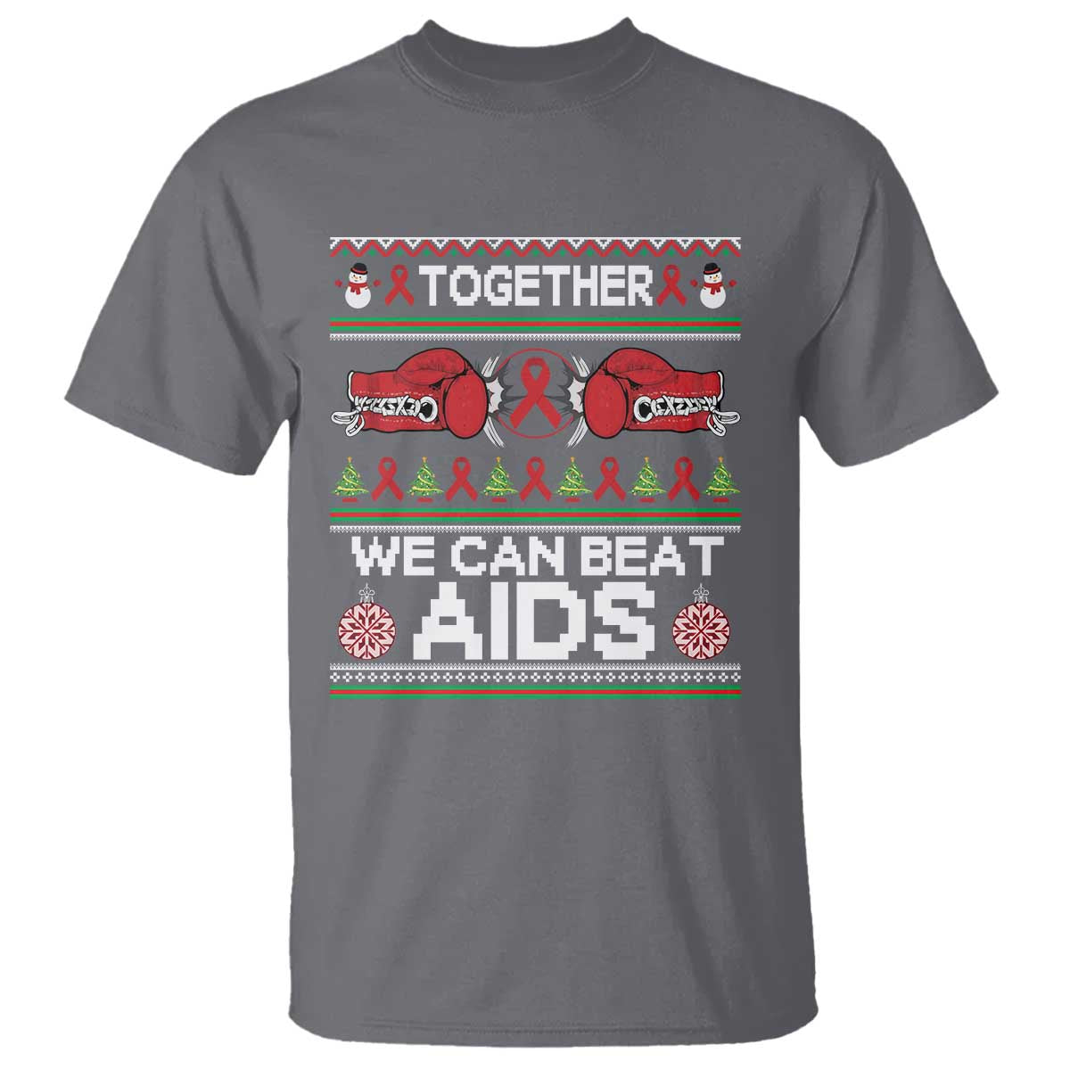 Together We Can Beat AIDS T Shirt HIV Support Boxing Ugly Sweater Gift